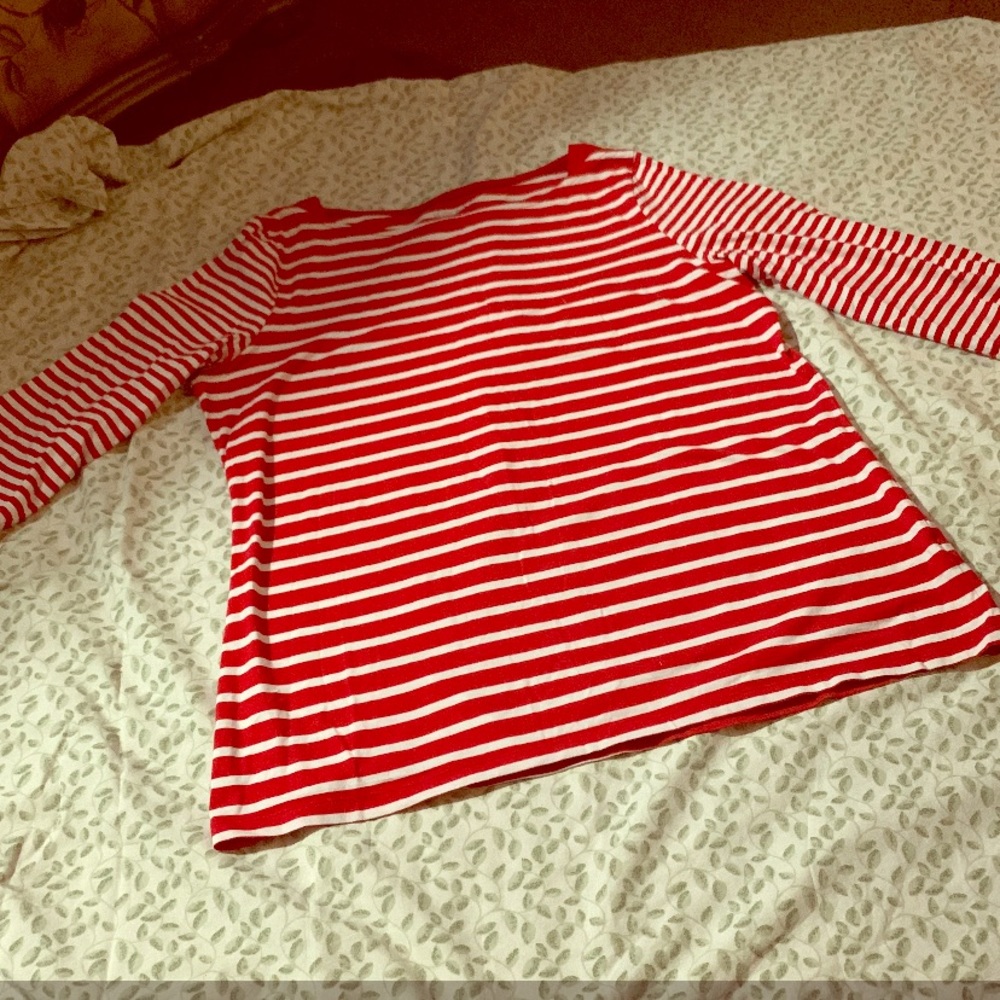 Red and White Striped Top